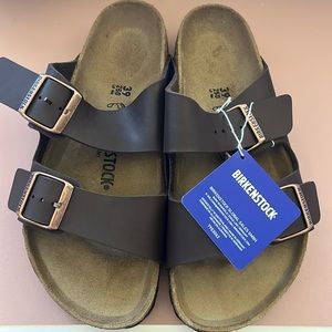Birkenstock Arizona sandals in dark brown